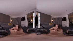 Get a 180-degree view of McKenzie's big breasts in stunning VR