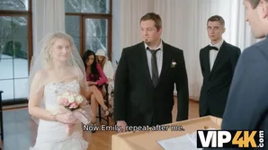 Watch Kristy Waterfall's public wedding ceremony in stunning clarity as her husband looks on