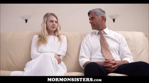 Two busty blondes educate Mormon girls in strict obedience