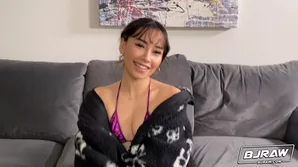 Aria Lee's captivating softcore interview amidst behind-the-scenes of a bikini-clad casting session