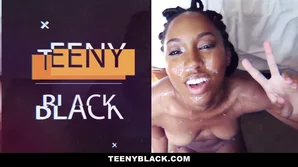 Intense penetration of Karissa's huge ebony ass from first-person view