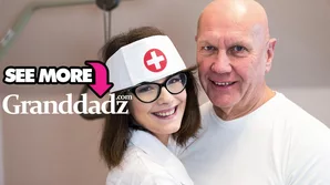 Sara Bell, a skilled nurse, expertly pleasures an elderly man's firm member