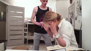 Mature Russian teacher gives intense penetration to blonde student in HD video