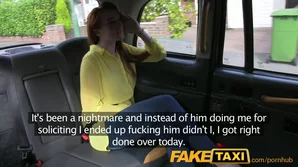 Sabrina's vagina takes two hard penetrations in staged taxi encounter