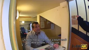 Nicole Love, a Czech pornstar, is caught by an untrustworthy officer while performing oral sex on herself for her upcoming video